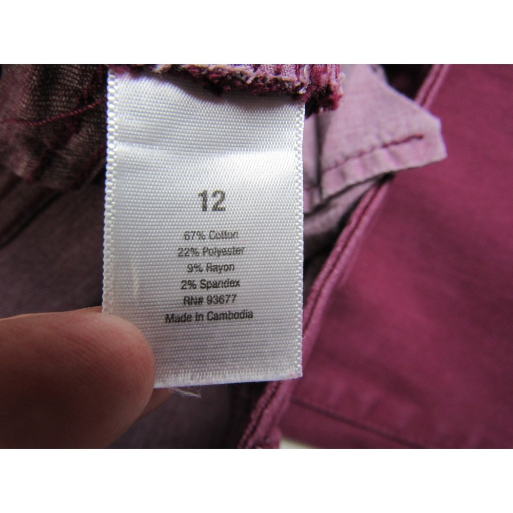 ANA Jeans A New Approach Burgundy Skinny Ankle Women's Size 12 - Picture 5 of 6